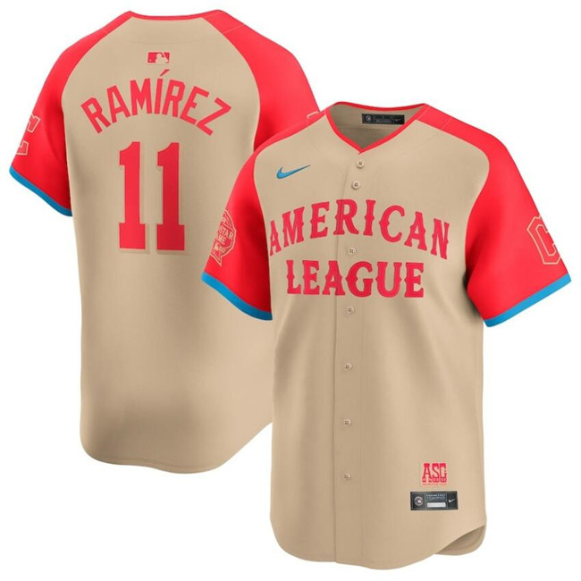 Men's American League #11 José Ramírez Cream 2024 All-Star Limited Stitched Jersey Men's American League #11 José Ramírez Cream 2024 All-Star Limited Stitched Jersey